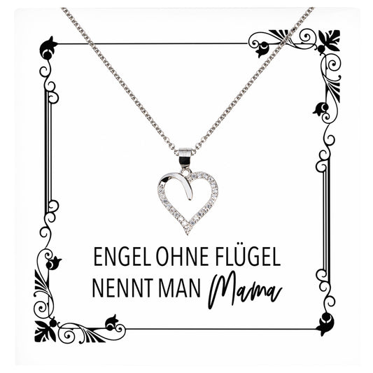 22Feels® Mama Geschenk Muttertag Geburtstag Frauen Schmuck mit Karte Herz Halskette Echt Silber Weihnachten Idee von Tochter oder Sohn-Schmuck mit Botschaftskarte - Herz21-22Feels