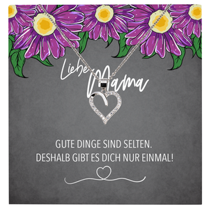 22Feels® Mama Geschenk Muttertag Geburtstag Frauen Schmuck mit Karte Herz Halskette Echt Silber Weihnachten Idee von Tochter oder Sohn-Schmuck mit Botschaftskarte - Herz21-22Feels