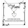 22Feels® Mama Geschenk Muttertag Geburtstag Frauen Schmuck mit Karte Herz Halskette Echt Silber Weihnachten Idee von Tochter oder Sohn-Schmuck mit Botschaftskarte - Herz21-22Feels
