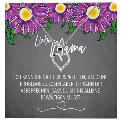 22Feels® Mama Geschenk Muttertag Geburtstag Frauen Schmuck mit Karte Herz Halskette Echt Silber Weihnachten Idee von Tochter oder Sohn-Schmuck mit Botschaftskarte - Herz21-22Feels