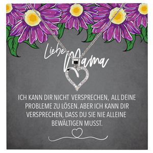 22Feels® Mama Geschenk Muttertag Geburtstag Frauen Schmuck mit Karte Herz Halskette Echt Silber Weihnachten Idee von Tochter oder Sohn-Schmuck mit Botschaftskarte - Herz21-22Feels