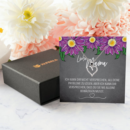 22Feels® Mama Geschenk Muttertag Geburtstag Frauen Schmuck mit Karte Herz Halskette Echt Silber Weihnachten Idee von Tochter oder Sohn-Schmuck mit Botschaftskarte - Herz21-22Feels