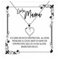 22Feels® Mama Geschenk Muttertag Geburtstag Frauen Schmuck mit Karte Herz Halskette Echt Silber Weihnachten Idee von Tochter oder Sohn-Schmuck mit Botschaftskarte - Herz21-22Feels