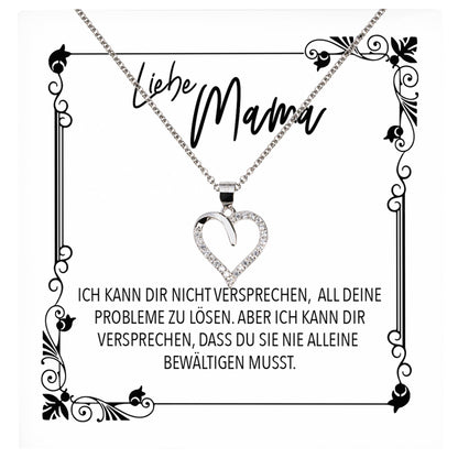 22Feels® Mama Geschenk Muttertag Geburtstag Frauen Schmuck mit Karte Herz Halskette Echt Silber Weihnachten Idee von Tochter oder Sohn-Schmuck mit Botschaftskarte - Herz21-22Feels