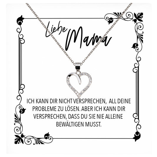 22Feels® Mama Geschenk Muttertag Geburtstag Frauen Schmuck mit Karte Herz Halskette Echt Silber Weihnachten Idee von Tochter oder Sohn-Schmuck mit Botschaftskarte - Herz21-22Feels