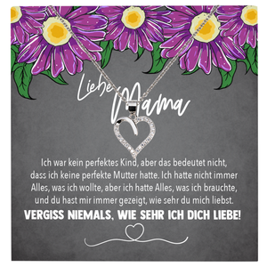22Feels® Mama Geschenk Muttertag Geburtstag Frauen Schmuck mit Karte Herz Halskette Echt Silber Weihnachten Idee von Tochter oder Sohn-Schmuck mit Botschaftskarte - Herz21-22Feels