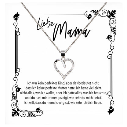 22Feels® Mama Geschenk Muttertag Geburtstag Frauen Schmuck mit Karte Herz Halskette Echt Silber Weihnachten Idee von Tochter oder Sohn-Schmuck mit Botschaftskarte - Herz21-22Feels
