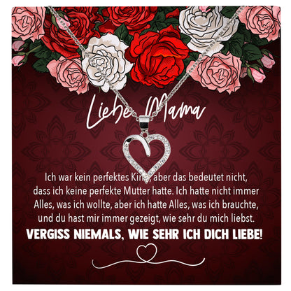 22Feels® Mama Geschenk Muttertag Geburtstag Frauen Schmuck mit Karte Herz Halskette Echt Silber Weihnachten Idee von Tochter oder Sohn-Schmuck mit Botschaftskarte - Herz21-22Feels