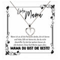 22Feels® Mama Geschenk Muttertag Geburtstag Frauen Schmuck mit Karte Herz Halskette Echt Silber Weihnachten Idee von Tochter oder Sohn-Schmuck mit Botschaftskarte - Herz21-22Feels