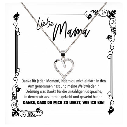 22Feels® Mama Geschenk Muttertag Geburtstag Frauen Schmuck mit Karte Herz Halskette Echt Silber Weihnachten Idee von Tochter oder Sohn-Schmuck mit Botschaftskarte - Herz21-22Feels