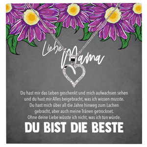 22Feels® Mama Geschenk Muttertag Geburtstag Frauen Schmuck mit Karte Herz Halskette Echt Silber Weihnachten Idee von Tochter oder Sohn-Schmuck mit Botschaftskarte - Herz21-22Feels