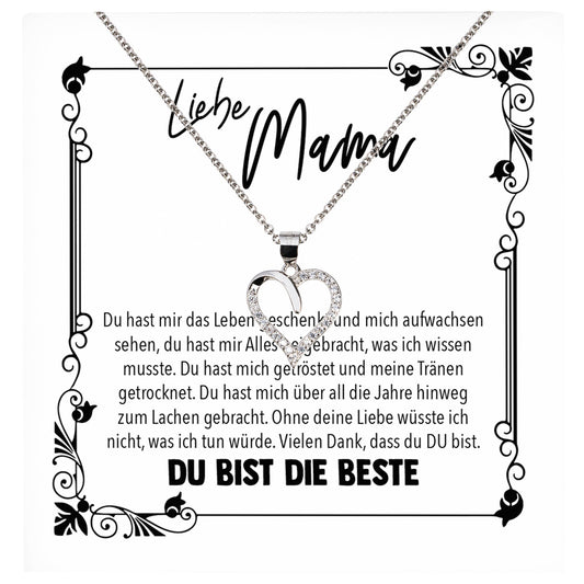 22Feels® Mama Geschenk Muttertag Geburtstag Frauen Schmuck mit Karte Herz Halskette Echt Silber Weihnachten Idee von Tochter oder Sohn-Schmuck mit Botschaftskarte - Herz21-22Feels