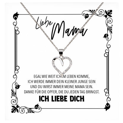 22Feels® Mama Geschenk von Sohn Muttertag Geburtstag Frauen Schmuck mit Karte Echt Silber Herz Halskette Weihnachten Idee Mutter Sohn-Schmuck mit Botschaftskarte - Herz21-22Feels