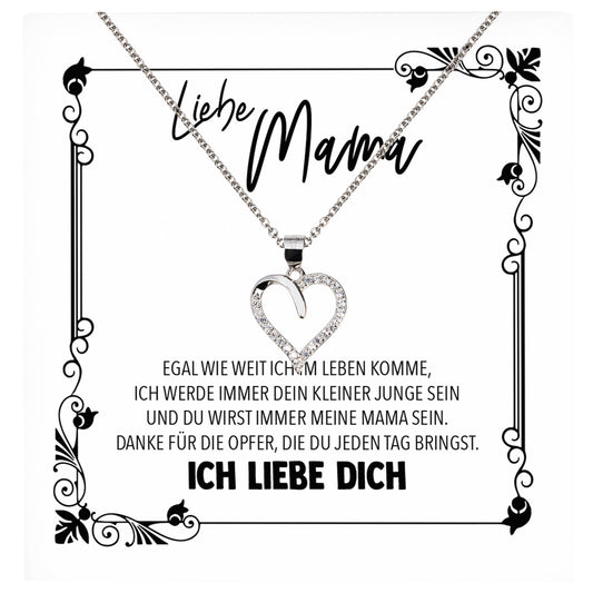 22Feels® Mama Geschenk von Sohn Muttertag Geburtstag Frauen Schmuck mit Karte Echt Silber Herz Halskette Weihnachten Idee Mutter Sohn-Schmuck mit Botschaftskarte - Herz21-22Feels