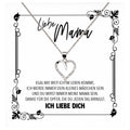 22Feels® Mama Geschenk von Tochter Muttertag Geburtstag Frauen Schmuck mit Karte Echt Silber Herz Halskette Weihnachten Idee Mutter Tochter-Schmuck mit Botschaftskarte - Herz21-22Feels
