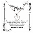 22Feels® Mama Geschenk von Tochter Muttertag Geburtstag Frauen Schmuck mit Karte Echt Silber Herz Halskette Weihnachten Idee Mutter Tochter-Schmuck mit Botschaftskarte - Herz21-22Feels