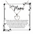 22Feels® Mama Geschenk von Sohn Muttertag Geburtstag Frauen Schmuck mit Karte Echt Silber Herz Halskette Weihnachten Idee Mutter Sohn-Schmuck mit Botschaftskarte - Herz21-22Feels