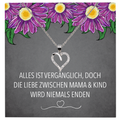 22Feels® Mama Geschenk Muttertag Geburtstag Frauen Schmuck mit Karte Herz Halskette Echt Silber Weihnachten Idee von Tochter oder Sohn-Schmuck mit Botschaftskarte - Herz21-22Feels