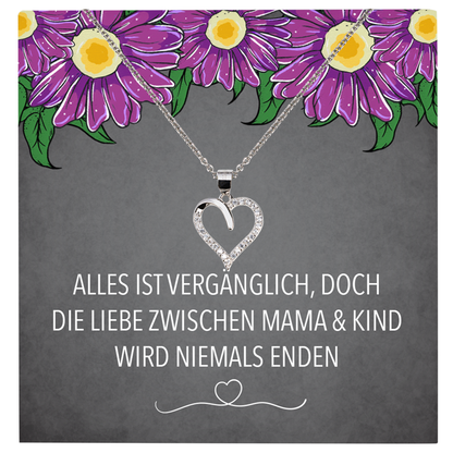 22Feels® Mama Geschenk Muttertag Geburtstag Frauen Schmuck mit Karte Herz Halskette Echt Silber Weihnachten Idee von Tochter oder Sohn-Schmuck mit Botschaftskarte - Herz21-22Feels