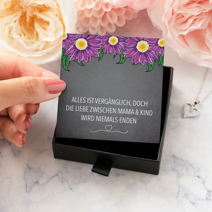 22Feels® Mama Geschenk Muttertag Geburtstag Frauen Schmuck mit Karte Herz Halskette Echt Silber Weihnachten Idee von Tochter oder Sohn-Schmuck mit Botschaftskarte - Herz21-22Feels
