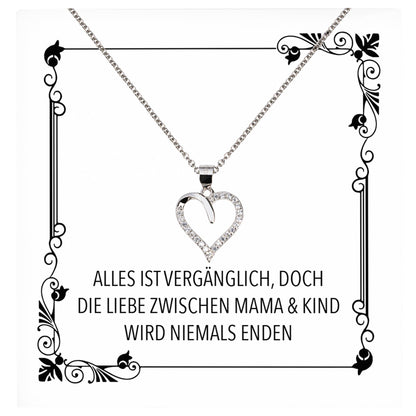 22Feels® Mama Geschenk Muttertag Geburtstag Frauen Schmuck mit Karte Herz Halskette Echt Silber Weihnachten Idee von Tochter oder Sohn-Schmuck mit Botschaftskarte - Herz21-22Feels