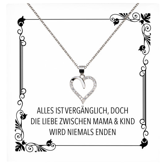 22Feels® Mama Geschenk Muttertag Geburtstag Frauen Schmuck mit Karte Herz Halskette Echt Silber Weihnachten Idee von Tochter oder Sohn-Schmuck mit Botschaftskarte - Herz21-22Feels