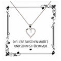 22Feels® Mama Geschenk von Sohn Muttertag Geburtstag Frauen Schmuck mit Karte Echt Silber Herz Halskette Weihnachten Idee Mutter Sohn-Schmuck mit Botschaftskarte - Herz21-22Feels