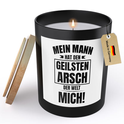 22Feels® Ehefrau Hochzeitstag Geschenk HANDGEMACHTE Sojawachs Duft-Kerze im Glas (ZITRUS, VEGAN)-Spruchkerzen B1K1-22Feels