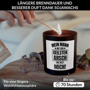 22Feels® Ehefrau Hochzeitstag Geschenk HANDGEMACHTE Sojawachs Duft-Kerze im Glas (ZITRUS, VEGAN)-Spruchkerzen B1K1-22Feels