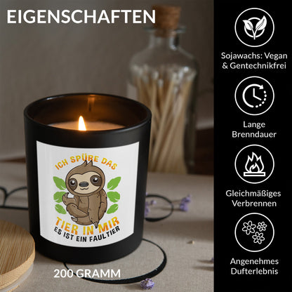 22Feels® Lustige Spruchkerze Frauen Faultier Geschenk HANDGEMACHTE Sojawachs Duft-Kerze im Glas (ZITRUS, VEGAN)-Spruchkerzen B1K1-22Feels