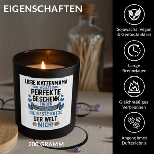 22Feels® Katzenmama Geschenk HANDGEMACHTE Sojawachs Duft-Kerze im Glas (ZITRUS, VEGAN)-Spruchkerzen B1K1-22Feels