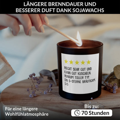 22Feels® Bräutigam Geschenk HANDGEMACHTE Sojawachs Duft-Kerze im Glas (ZITRUS, VEGAN)-Spruchkerzen B1K1-22Feels