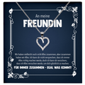 22Feels® Jahrestag, Valentinstag und co. Geschenk für Freundin - Echt Silber 925/000 Schmuckset: Herz Halskette mit Botschaftskarte-Schmuck mit Botschaftskarte - Herz21-22Feels