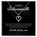 22Feels® Seelenverwandte Ich Liebe Dich Frauen Geschenk Silber 925/000 Schmuck Ehefrau Freundin Herz Halskette Valentinstag Hochzeitstag Jahrestag-Schmuck mit Botschaftskarte - Herz21-22Feels