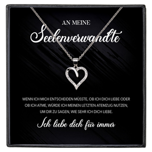 22Feels® Seelenverwandte Ich Liebe Dich Frauen Geschenk Silber 925/000 Schmuck Ehefrau Freundin Herz Halskette Valentinstag Hochzeitstag Jahrestag-Schmuck mit Botschaftskarte - Herz21-22Feels