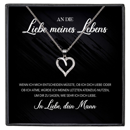 22Feels® Schatz Ich Liebe Dich Frauen Geschenk Silber 925/000 Schmuck Ehefrau Freundin Herz Halskette Valentinstag Hochzeitstag Jahrestag-Schmuck mit Botschaftskarte - Herz21-22Feels