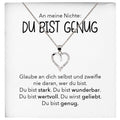 22Feels® Nichte Geschenk Silber 925/000 Herz Halskette mit Karte Du Bist Genug Mädchen Frauen Schmuck Geburtstag Weihnachten Firmung Konfirmation Ostern-Schmuck mit Botschaftskarte - Herz21-22Feels