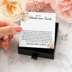 22Feels® Schwester meines Freundes Geschenk Silber 925/000 Herz Halskette mit Karte Mädchen Frauen Schmuck Valentinstag Geburtstag Weihnachten-Schmuck mit Botschaftskarte - Herz21-22Feels