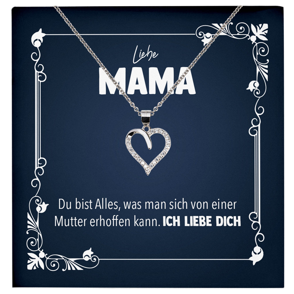 22Feels® Liebe Mama Geschenk Silber 925/000 Herz Halskette Muttertag Valentinstag Frauen Schmuck Karte Mutter Geburtstag Weihnachten Damen Collier Eltern-Schmuck mit Botschaftskarte - Herz21-22Feels