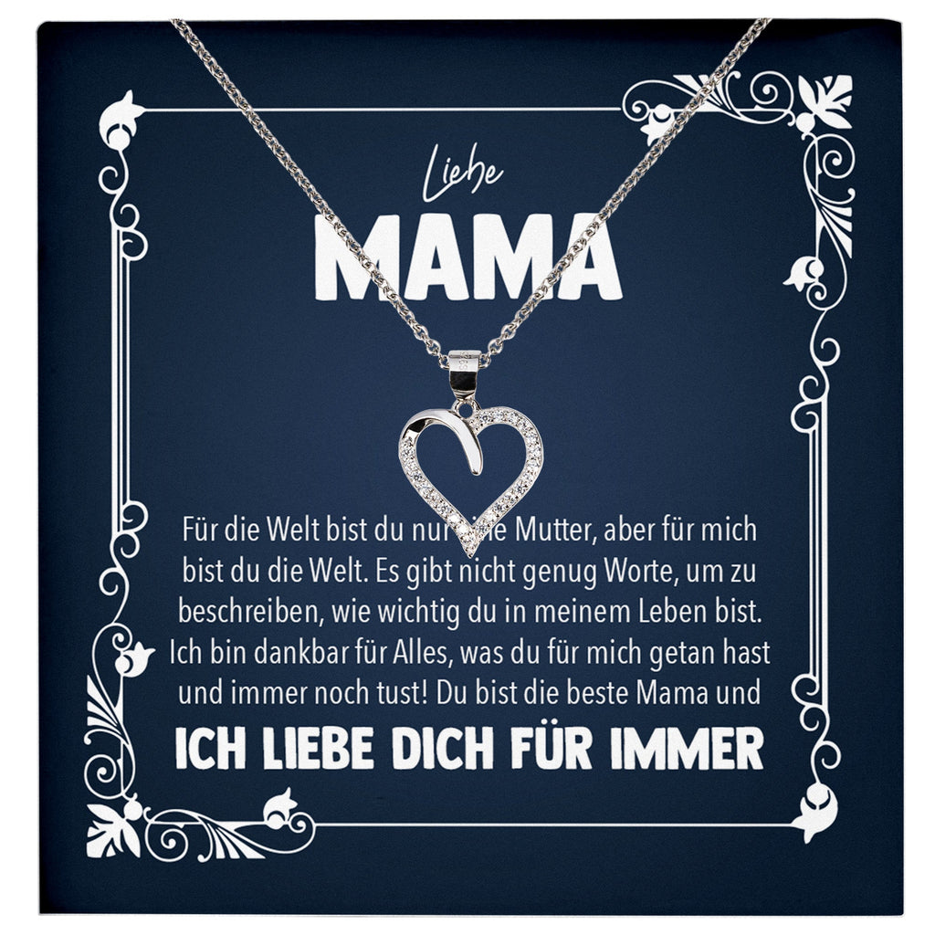 22Feels® Liebe Mama Geschenk Silber 925/000 Herz Halskette Muttertag Valentinstag Frauen Schmuck Karte Mutter Geburtstag Weihnachten Damen Collier Eltern-Schmuck mit Botschaftskarte - Herz21-22Feels