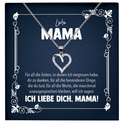 22Feels® Liebe Mama Geschenk Silber 925/000 Herz Halskette Muttertag Valentinstag Frauen Schmuck Karte Mutter Geburtstag Weihnachten Damen Collier Eltern-Schmuck mit Botschaftskarte - Herz21-22Feels