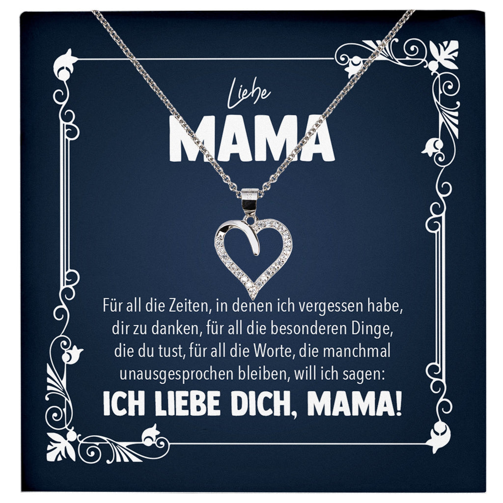 22Feels® Liebe Mama Geschenk Silber 925/000 Herz Halskette Muttertag Valentinstag Frauen Schmuck Karte Mutter Geburtstag Weihnachten Damen Collier Eltern-Schmuck mit Botschaftskarte - Herz21-22Feels