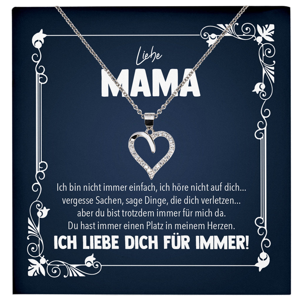 22Feels® Liebe Mama Geschenk Silber 925/000 Herz Halskette Muttertag Valentinstag Frauen Schmuck Karte Mutter Geburtstag Weihnachten Damen Collier Eltern-Schmuck mit Botschaftskarte - Herz21-22Feels