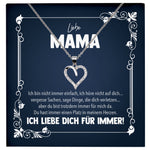 22Feels® Liebe Mama Geschenk Silber 925/000 Herz Halskette Muttertag Valentinstag Frauen Schmuck Karte Mutter Geburtstag Weihnachten Damen Collier Eltern-Schmuck mit Botschaftskarte - Herz21-22Feels