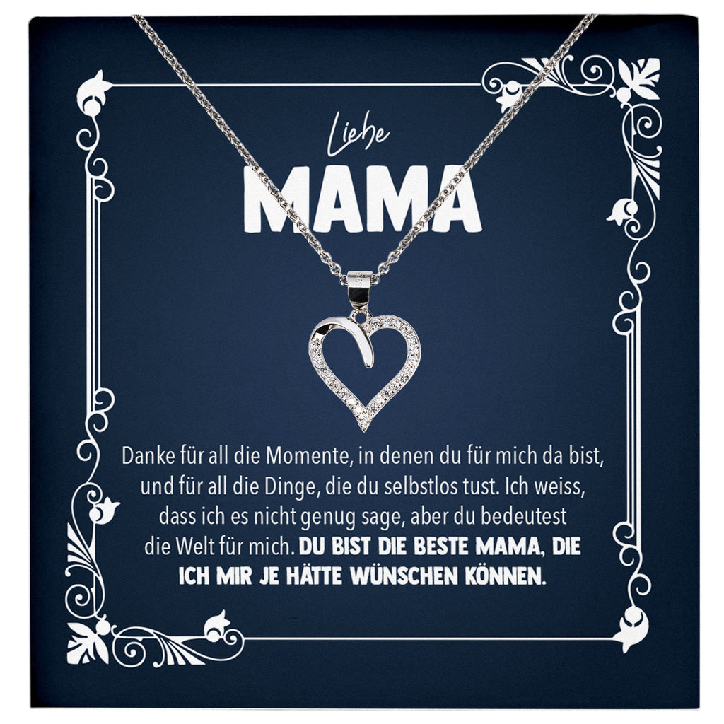 22Feels® Liebe Mama Geschenk Silber 925/000 Herz Halskette Muttertag Valentinstag Frauen Schmuck Karte Mutter Geburtstag Weihnachten Damen Collier Eltern-Schmuck mit Botschaftskarte - Herz21-22Feels