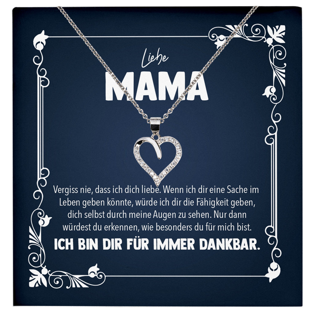 22Feels® Liebe Mama Geschenk Silber 925/000 Herz Halskette Muttertag Valentinstag Frauen Schmuck Karte Mutter Geburtstag Weihnachten Damen Collier Eltern-Schmuck mit Botschaftskarte - Herz21-22Feels