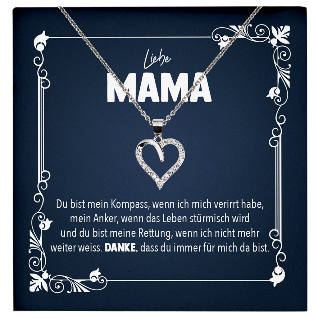 22Feels® Liebe Mama Geschenk Silber 925/000 Herz Halskette Muttertag Valentinstag Frauen Schmuck Karte Mutter Geburtstag Weihnachten Damen Collier Eltern-Schmuck mit Botschaftskarte - Herz21-22Feels