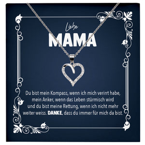 22Feels® Liebe Mama Geschenk Silber 925/000 Herz Halskette Muttertag Valentinstag Frauen Schmuck Karte Mutter Geburtstag Weihnachten Damen Collier Eltern-Schmuck mit Botschaftskarte - Herz21-22Feels