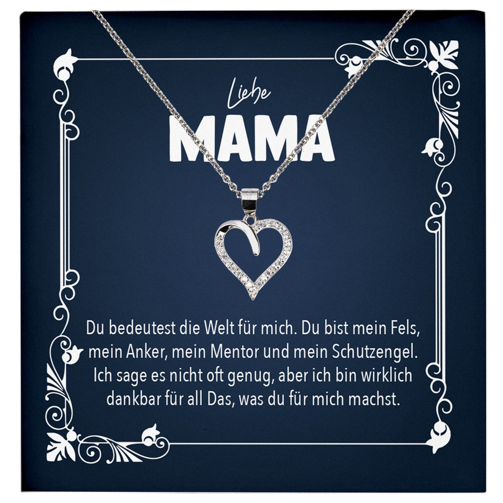 22Feels® Liebe Mama Geschenk Silber 925/000 Herz Halskette Muttertag Valentinstag Frauen Schmuck Karte Mutter Geburtstag Weihnachten Damen Collier Eltern-Schmuck mit Botschaftskarte - Herz21-22Feels
