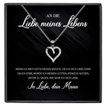 22Feels® Ich Liebe Dich Frauen Geschenk Silber 925/000 Schmuck "Meines Lebens" Ehefrau Freundin Herz Halskette Valentinstag Hochzeitstag Jahrestag-Schmuck mit Botschaftskarte - Herz21-22Feels
